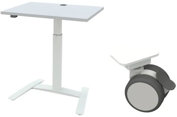 Single höj- och sänkbart bord - Hjul