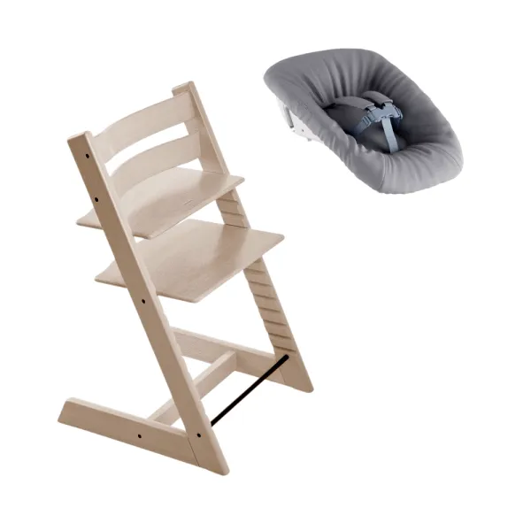 Matstol inkl. nyföddset - whitewash