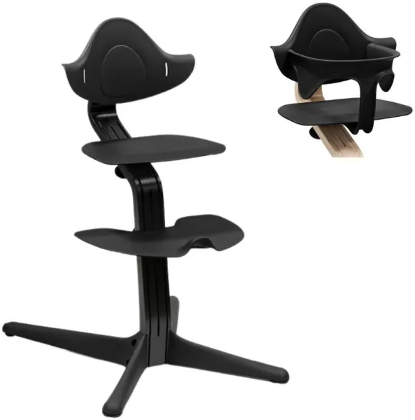 Matstol bok - svart inkl. babysats