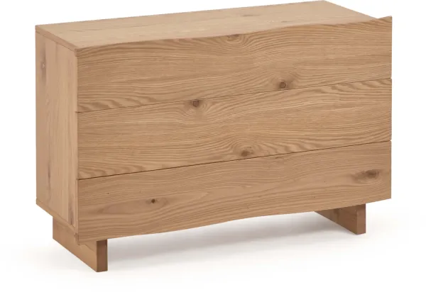 LAFORMA Rasha byrå, med 3 lådor - naturlig ekfanér och naturlig ek (104x41)