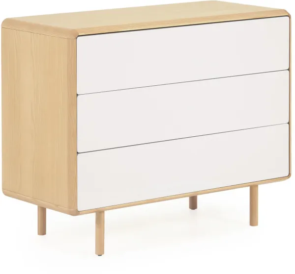 LAFORMA Anielle byrå, med 3 lådor - grå/natur askfanér/askträ