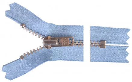 YKK Blixtlås Aluminium 22cm 4mm Ljusblå