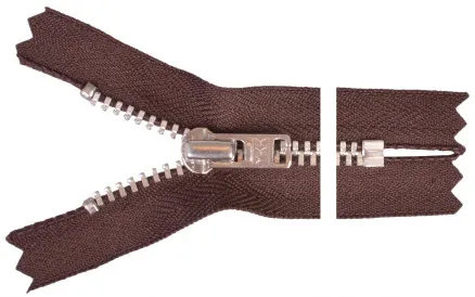 YKK Blixtlås Aluminium 22cm 4mm Brun