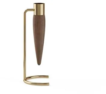 Audo Umanoff Ljusstake Polerad Mässing/Walnöt